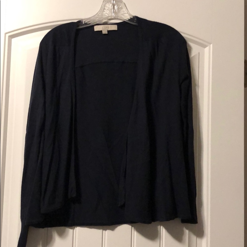 Navy cardigan with flowy bottom